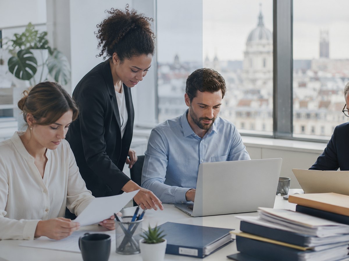 Équipe en réunion dans un bureau